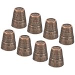 8Pcs Metal Sewing Thimbles, Sewing Thimble Finger Protector, Red Bronze