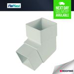 FloPlast Square Line Offset Bend 112.5° White Guttering 65mm *Bulk Buy Available