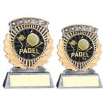 Five Stars Padel Trophy Award 2 Sizes Silver and Gold Free Engraving RF650A-TD