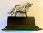RARE SILVER PLATED GERMAN SHEPHERD ALSATION GUIDE DOG CAR MASCOT TROPHY