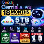 Google Gemini AI Pro 18 Month 5TB - AI Image & Video Generation + 2 Free Bonuses