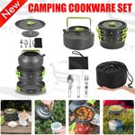 Portable Camping Cookware Outdoor Picnic Hiking Cooking Equipment Pan Kettle UK
