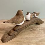 Wooden Birds Branch Indoor Home Driftwood Figurine Sculpture Wildlife Ornament