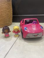 Fisher price Little People Barbie Convertible Pink Car & 2 Figures With Sounds