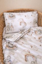Watercolour Elephant Cot Bedding Set 60x120 | Neutral Baby Duvet , Pillowcase