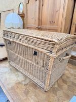 Extra Large Vintage Natural Wicker Chest Storage Basket Hamper Box