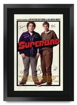 Superbad Movie Film Poster Cast Signed Printed Autograph A3 Framed Memorabilia