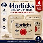 Horlicks Original Tablets 4 Pack Limited Edition Malty Chewy Retro Sweet Tin