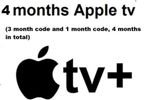 Apple TV+ Plus 4 Months Offer (1 Month + 3 Months Code) - UK only