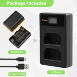 2x LP-E6 LP-E6N Battery+Charger for Canon EOS 7D 6D Mark III 60D 80D 90D Mark IV