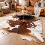 Tri Color Genuine Cowhide Rug – Real Cow Skin Leather Hide