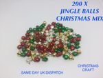 200 X CHRISTMAS MIX JINGLE BALLS 5MM CHRISTMAS CRAFT CARD ART DECORATIONS 