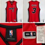 MIAMI HEAT Champion Dwyane Wade #3 NBA Basketball Jersey. Red & Black. Size 3XL