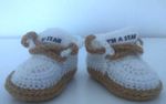 Handmade Crochet Baby First Shoes Booties Sneakers Trainers 