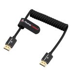 8K HDMI 2.1 Coiled Cable High-Speed Left Right Angle Braided for Atomos Ninja V