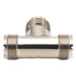 3 Way "T" Type RF Coaxial Adapter UHF To UHF Jack Female Brass Connector 50 Ohm