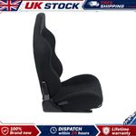 Racing Seats Pair Alcantara Style Black Adjustable Sliders Universal Fit Front