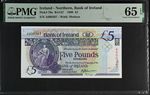 Gem UNC 5 pounds 1990 Bank of Ireland P-70a 65 EPQ Northern Ireland CONSECUTIVE