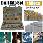 100-50pcs Titanium Coated HSS High Speed Steel Drill Bit Set Tool UK