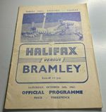 1963 Halifax V Bramley Rugby League Programme 