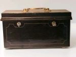 Railway Station Masters Cash Tin Large Toleware Antique Tin 2 Lock & Keys #2098