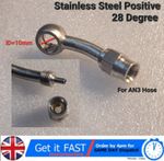 AN3 AN-3 To 10mm 28 degree Stainless Steel banjo fitting for braided brake hose.