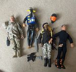 Lot of 4 Action Figure Collection Mixed Lot with Accessories Rifle Gun Helmet