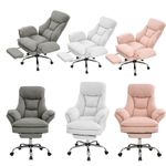 Teddy Fleece Criss Cross Legged Swivel Office Chair with Footrest & Flip Armrest