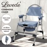 Levede Commode Chair for Bedroom Folding Adjustable Bedside Toilet Shower Chair