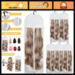 5Pcs Extra Long Wig Storage Bags with Hanger - Dust-Proof, Portable, Home & Trav