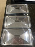 Three Vintage  Ecko Hostess Glass Serving Dishes With Lids.