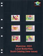 $80.00 Scott Value - 2024 MYANMAR BURMA Butterflies rare, scarcer CV MNH NH UMM