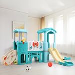 Extra Gaint Castle Kids Slide Climber Ladder Toddler Baby Basketball Hoop Toys