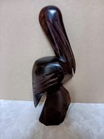 hand carved wood pelican
