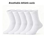 Men's Sports Crew lots from 1 to 30 Pair Cushioned Cotton White Breathable socks