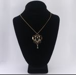 An Art Nouveau  9ct Gold Pendant Necklace Set With Turqouise And Seed Pearls