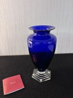 Orsay Cobalt Blue Crystal Vase By Baccarat H: 21 Cm
