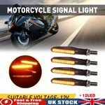 Universal 12LED Motorcycle Motorbike Turn Signal Indicators Light Lamp Amber 4×