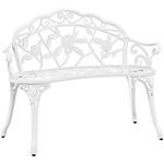 Outdoor Cast Aluminium Bench Floral Rose Accented Bench Loveseat