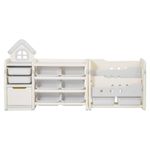 Uimoso 4-Tier Kids Toy Storage Organiser Bookshelf with 10 Movable Plastic Bins