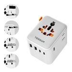 TESSAN Universal travel adapter Worldwide with 1 AC 5 USB Ports for UK US AU CN