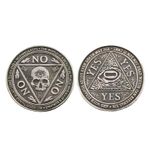 Yes No Ouija Coin Time All Seeing Reptilian Eye Occult Coin Gothic Prediction