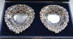 Antique Pair Of Solid Hallmarked Pierced Silver Dishes - Chester 1899 - 23g