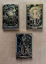 Ghost (Band) - 3 Tarot Inspired Metal Pins - showing Papa Emeritus - New