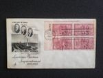 FDC, USA 1953, 150. J. Purchase of Louisiana Area, Block of 4 with Corner Edge Rare!