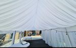 White Rectangular Marquee Party Wedding Tent with Windows & Draped Ceiling