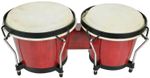 Chord Set of 2 Bongos 6.5" and 7.5" Complete with Carry Bag - Red