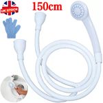 Double Tap Bath Sink Shower Head Hose Spray Hairdresser Pet Push On Mixer