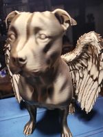 "THE WATCHFUL GUARDIAN" STAFFORDSHIRE BULL TERRIER FIGURINE