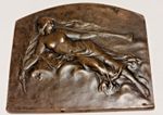 ANTIQUE ART NOUVEAU BRONZE PLAQUE MEDAL by FELIX RASUMNY Circa 1890's
